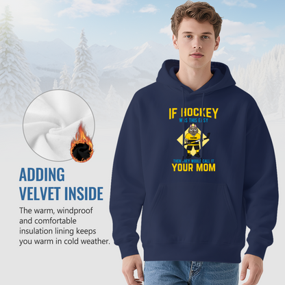 If Hockey Was This Easy Funny Hockey Cartoon Navy Hoodie, Sport Fan Soft Outfit