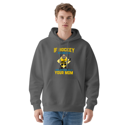 If Hockey Was This Easy Funny Hockey Cartoon Navy Hoodie, Sport Fan Soft Outfit