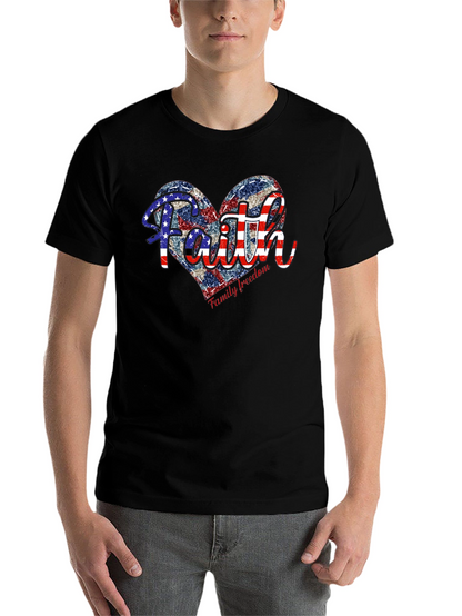 Faith Family Freedom Patriotic Heart T-Shirt