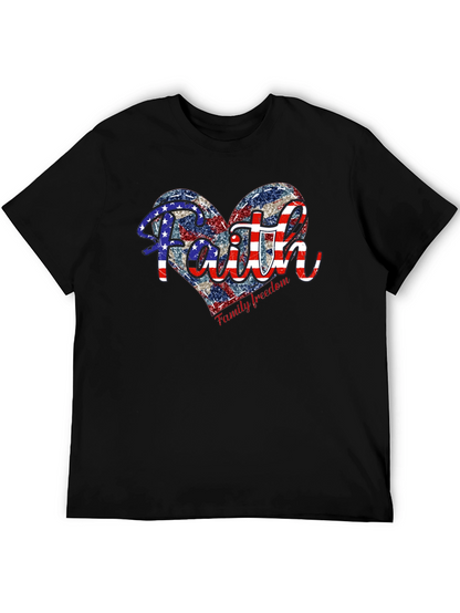 Faith Family Freedom Patriotic Heart T-Shirt