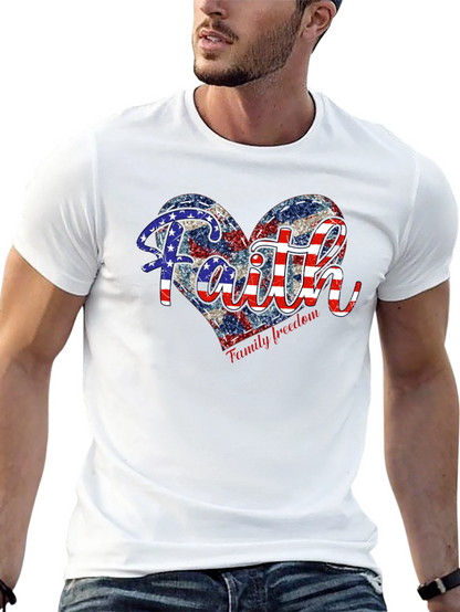 Faith Family Freedom Patriotic Heart T-Shirt