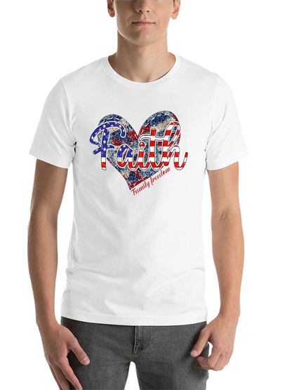 Faith Family Freedom Patriotic Heart T-Shirt