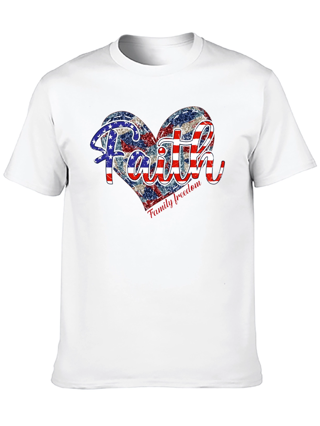 Faith Family Freedom Patriotic Heart T-Shirt