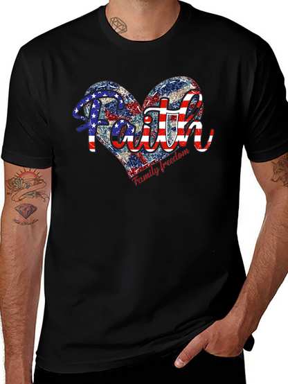 Faith Family Freedom Patriotic Heart T-Shirt