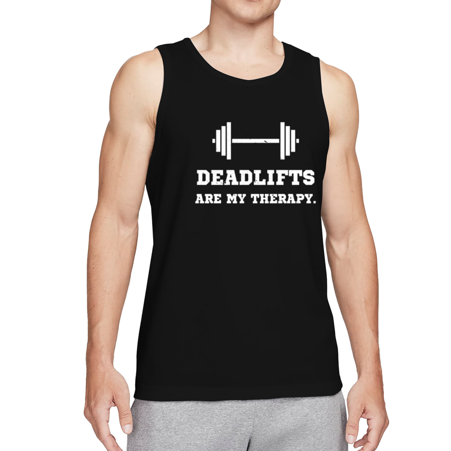 Deadlifts Are My Therapy Gym Muscle Tank Top
