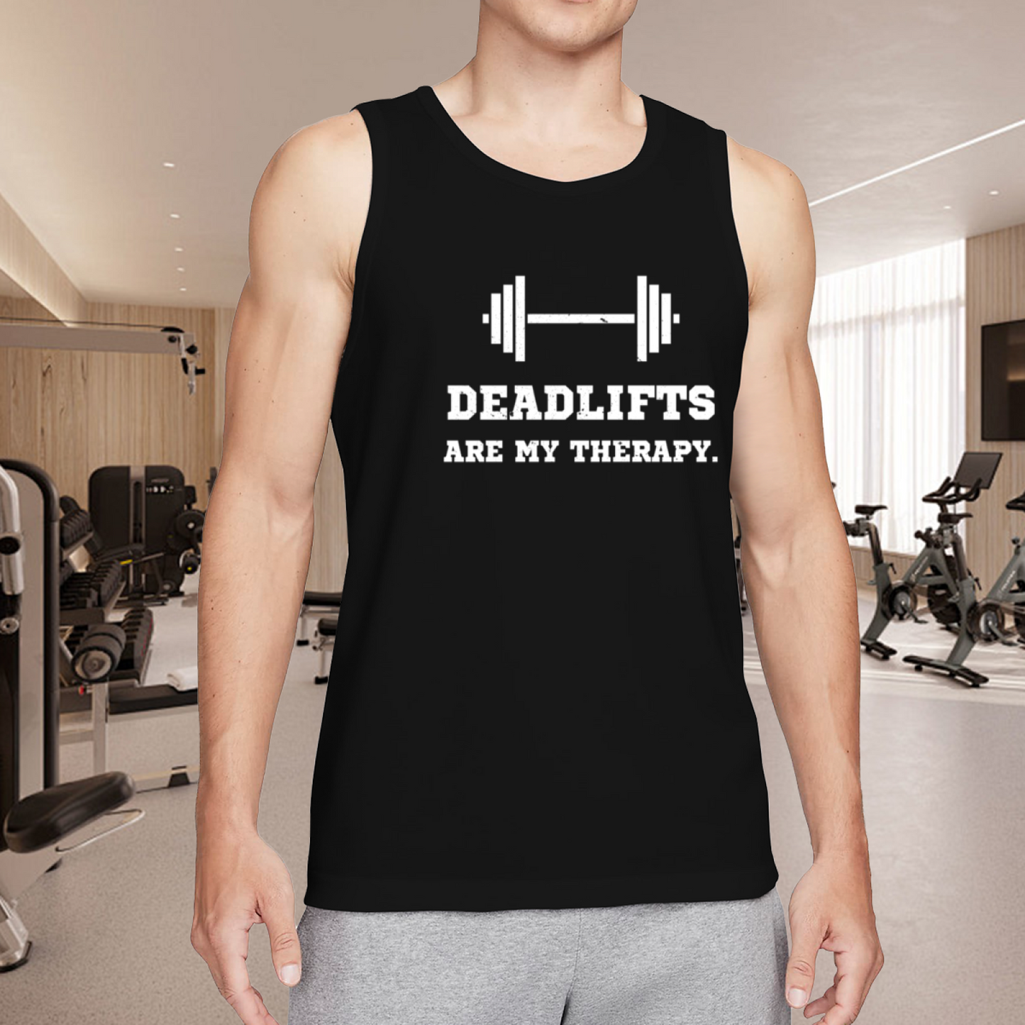 Deadlifts Are My Therapy Gym Muscle Tank Top