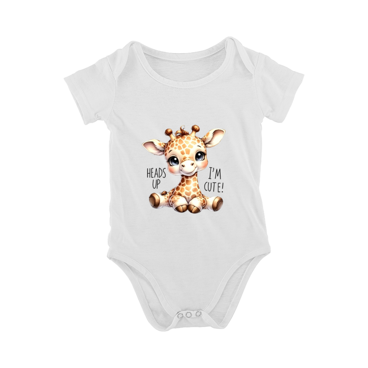 Heads Up I¡¯m Cute Giraffe Soft Baby Bodysuit