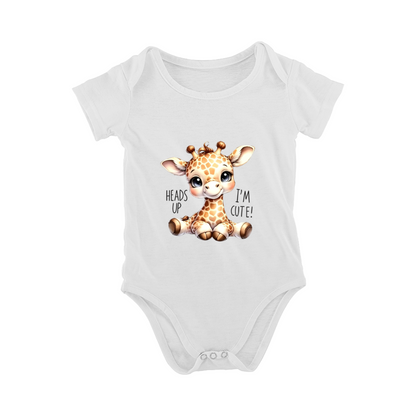 Heads Up I¡¯m Cute Giraffe Soft Baby Bodysuit