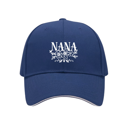 Floral NANA Soft Pink Sandwich Baseball Cap ¨C Grandma Gift Casual Sun Hat