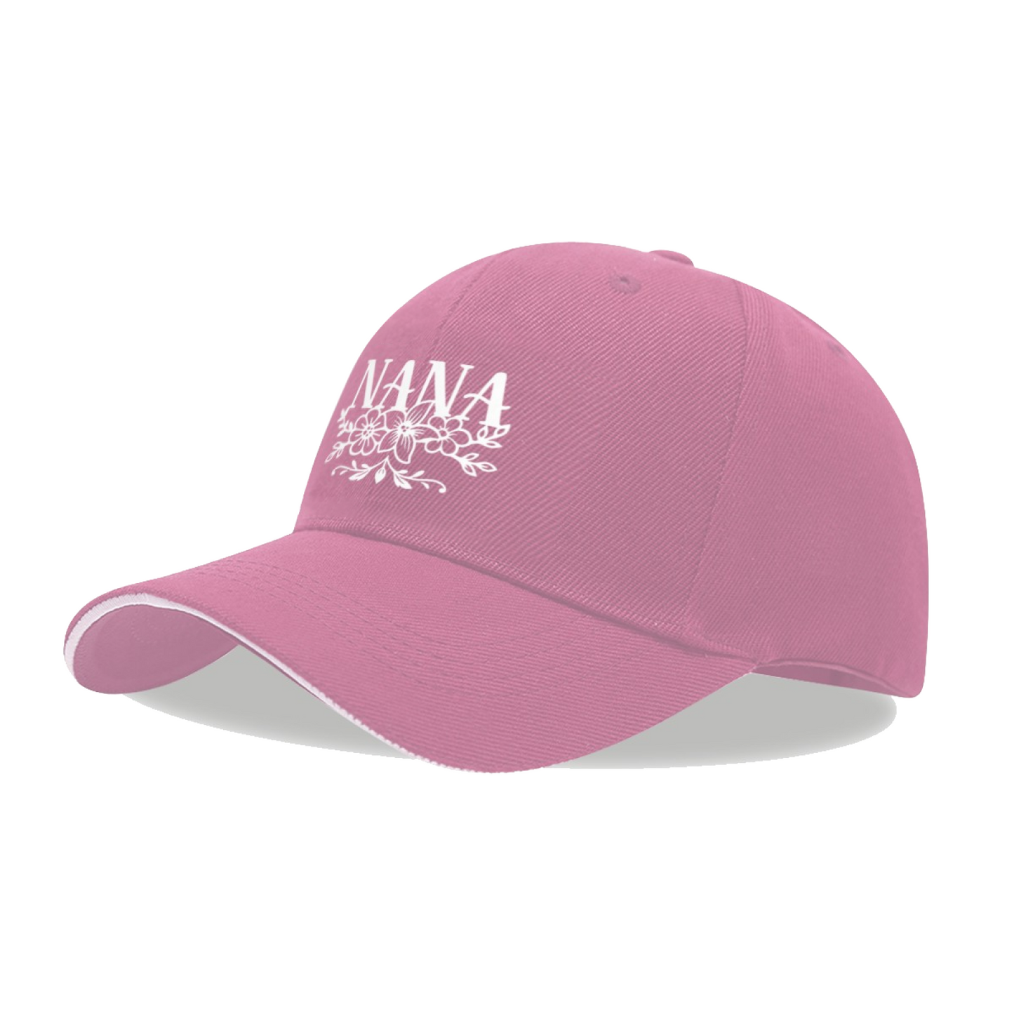Floral NANA Soft Pink Sandwich Baseball Cap ¨C Grandma Gift Casual Sun Hat