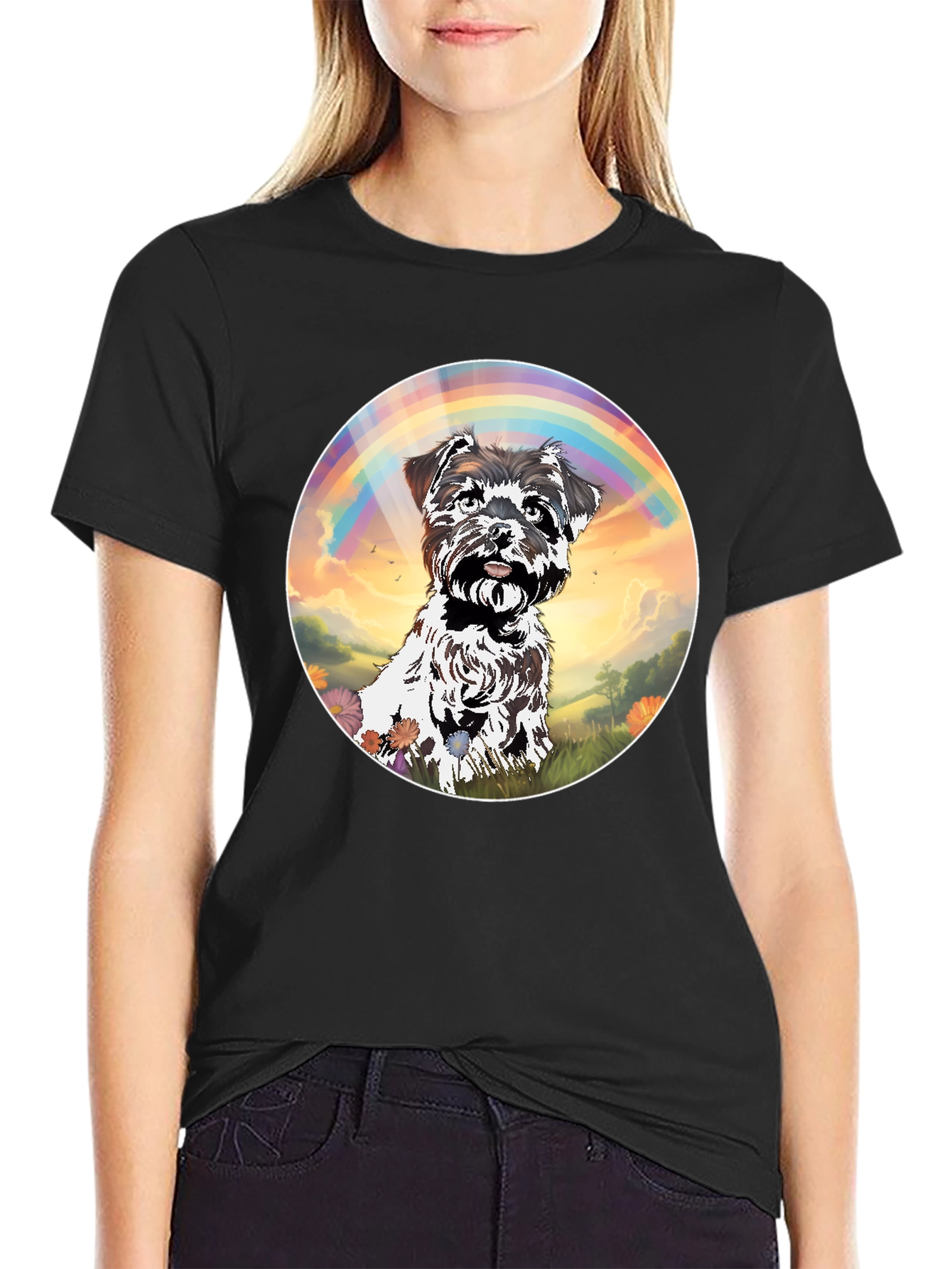 Dog Rainbow Graphic T-Shirt