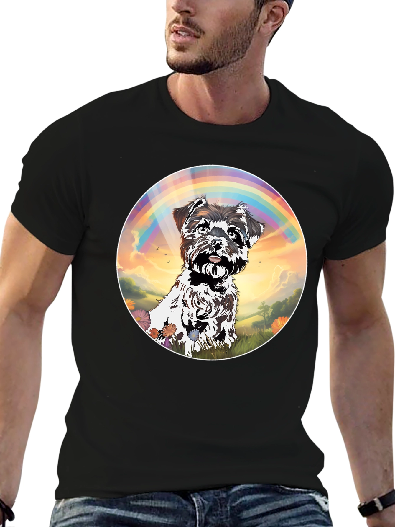 Dog Rainbow Graphic T-Shirt
