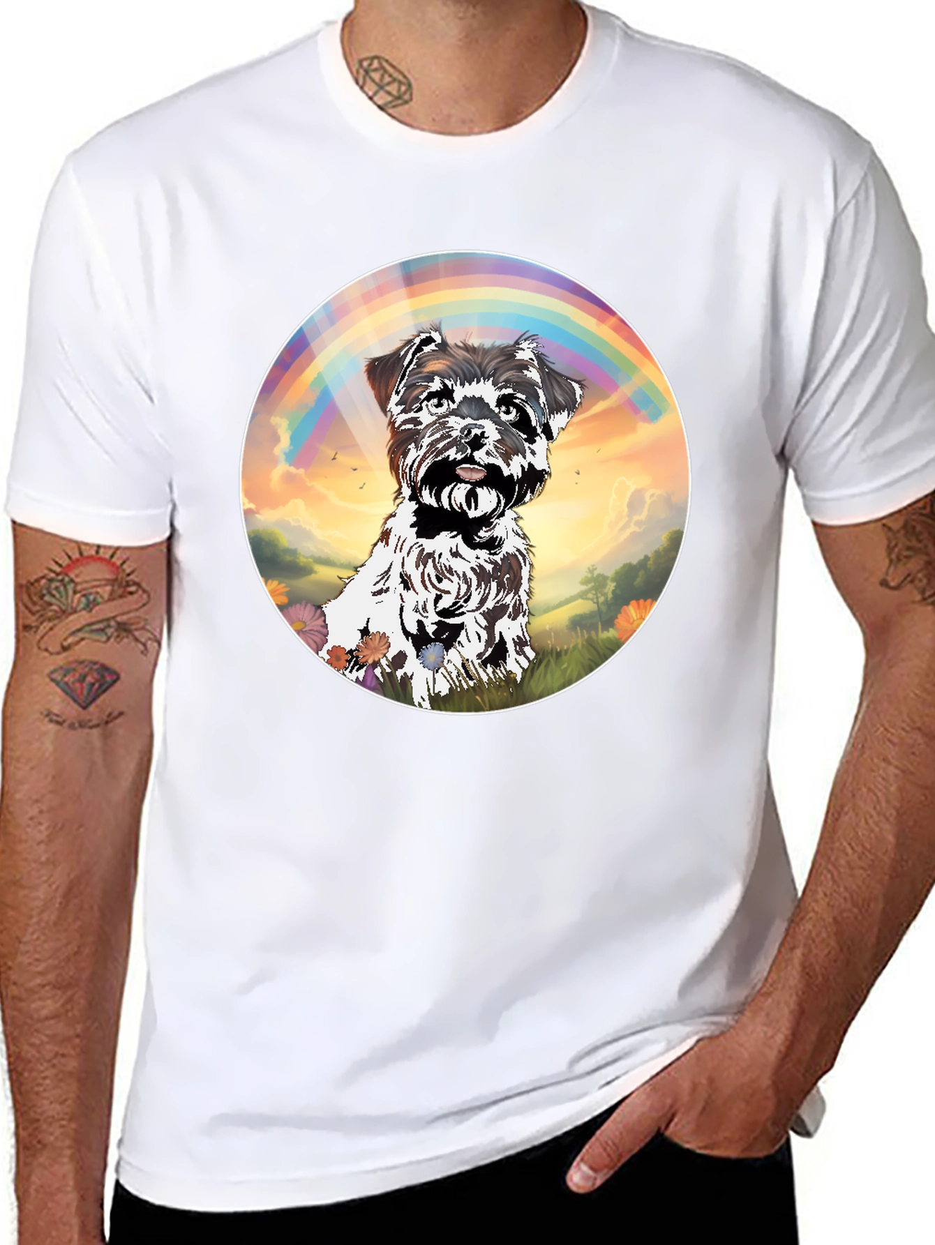 Dog Rainbow Graphic T-Shirt