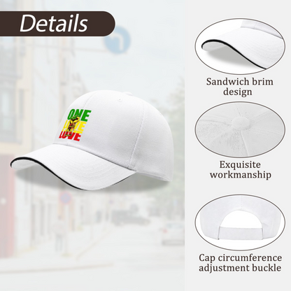 Reggae One Love Fist Graphic Multi-Color Sandwich Brim Culture Cap