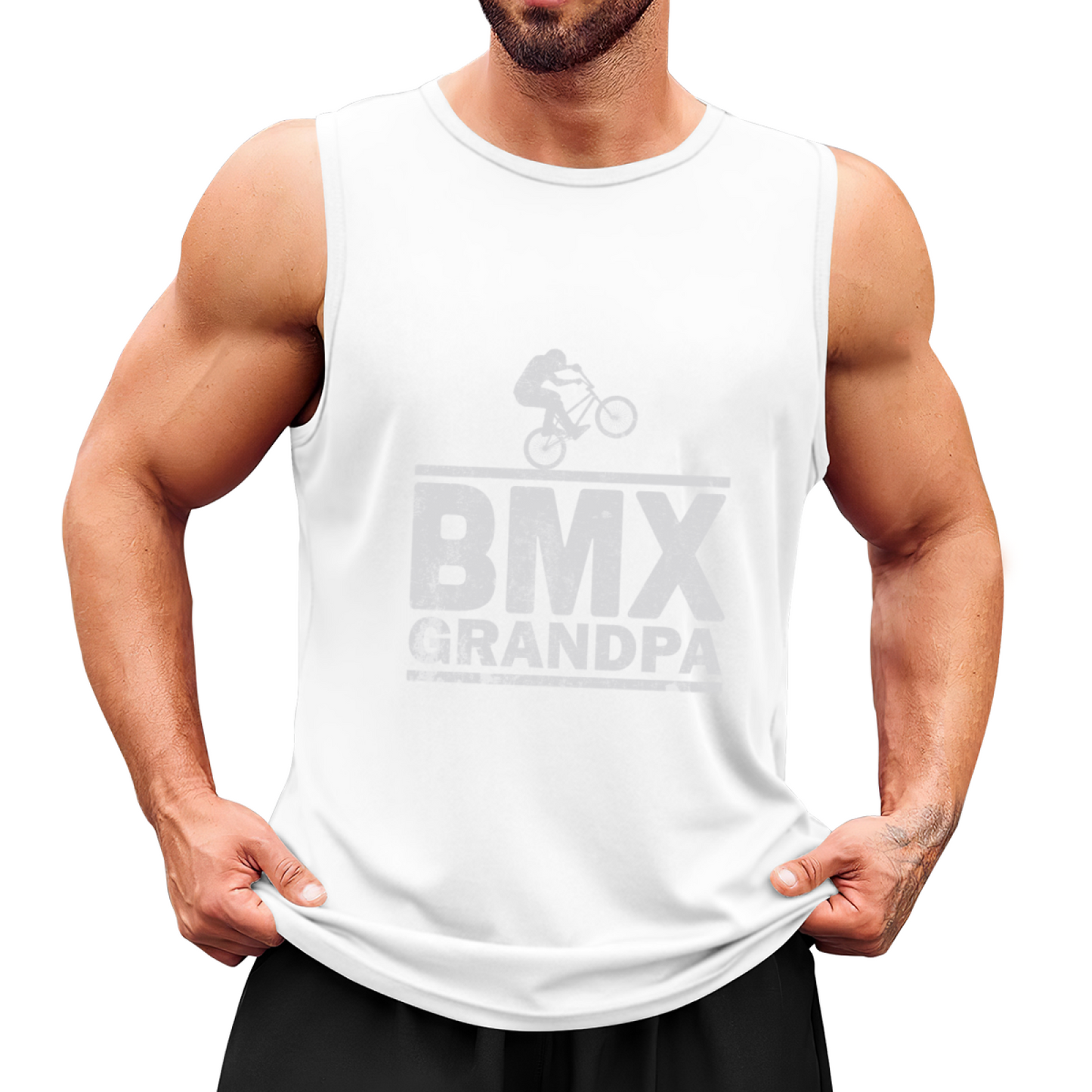 Distressed BMX Grandpa Bike Rider Hobby Tank Top