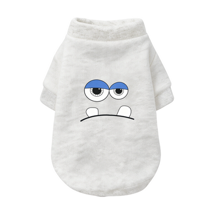 Funny Big Eyed Monster Heather Gray Dog Cardigan Sweater
