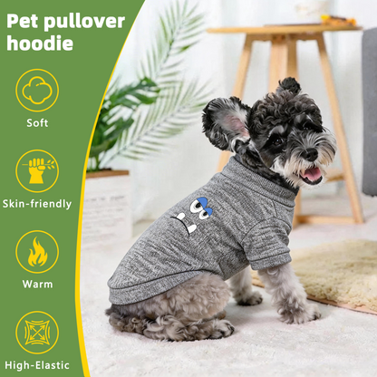 Funny Big Eyed Monster Heather Gray Dog Cardigan Sweater
