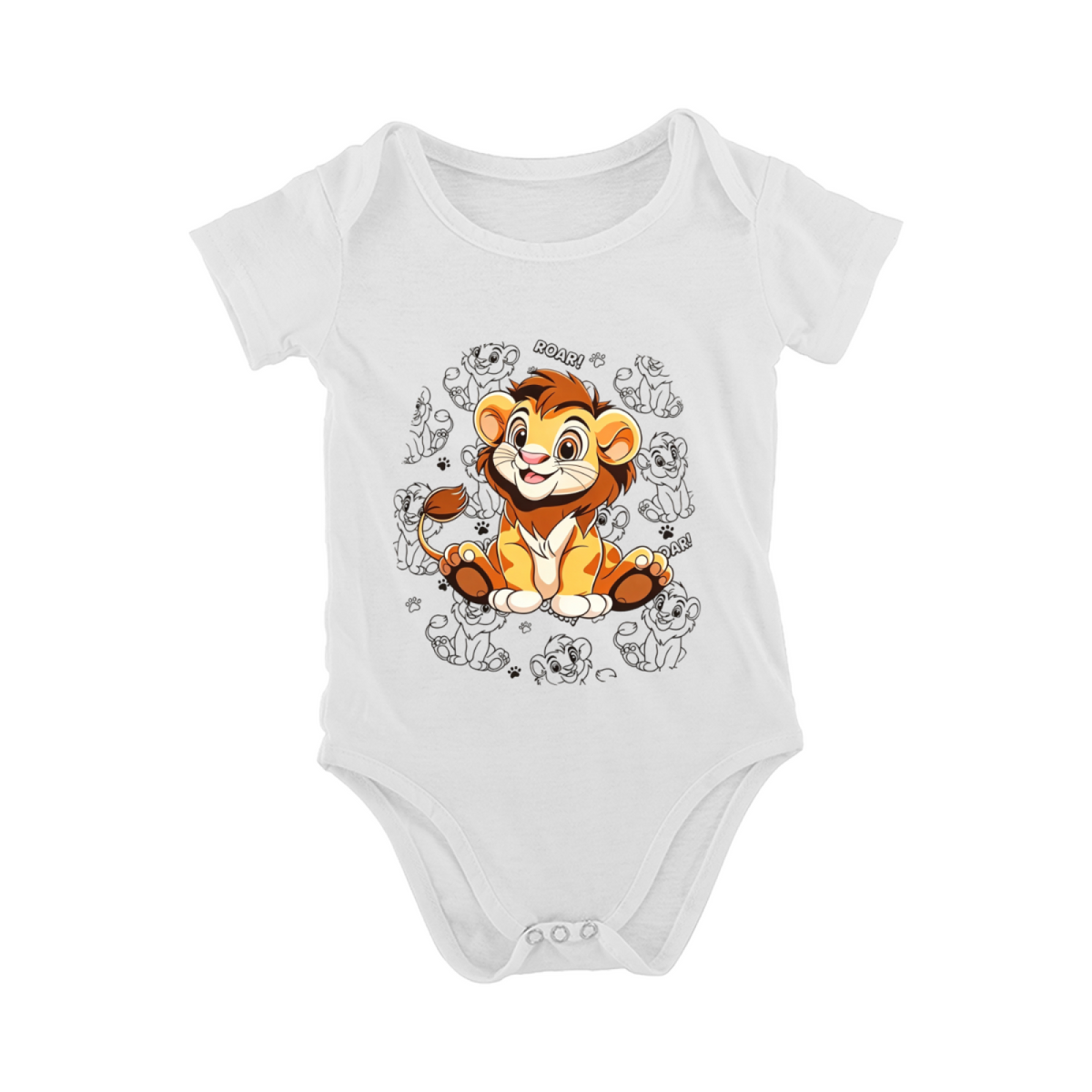 Cute Little Lion Roar Cartoon Baby Romper