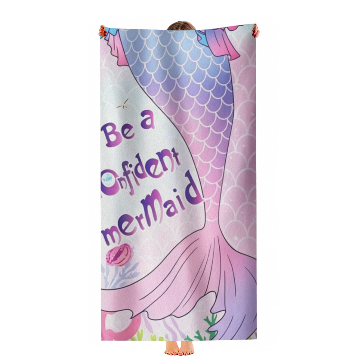Elegant Mermaid Tail Beach Towel, Super Soft, Breathable, Comfortable and Highly Absorbent for Swimming & Beach