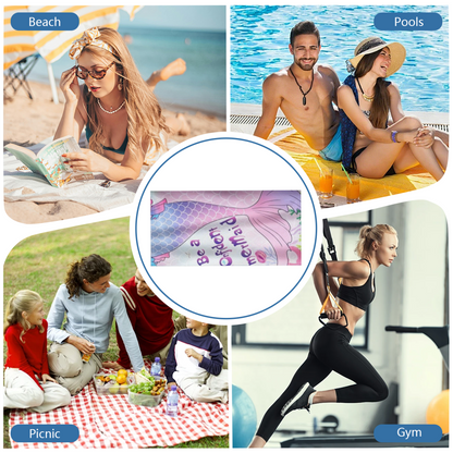 Elegant Mermaid Tail Beach Towel, Super Soft, Breathable, Comfortable and Highly Absorbent for Swimming & Beach