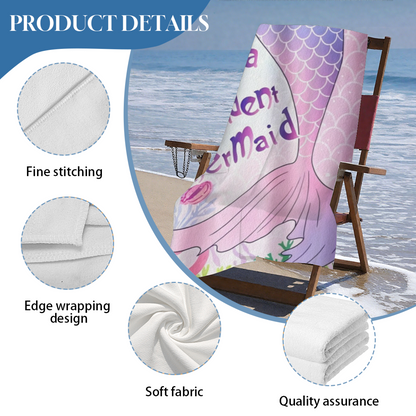 Elegant Mermaid Tail Beach Towel, Super Soft, Breathable, Comfortable and Highly Absorbent for Swimming & Beach