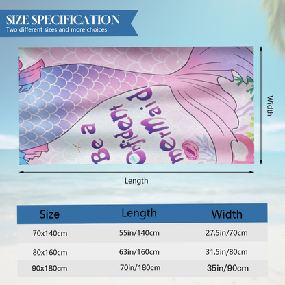 Elegant Mermaid Tail Beach Towel, Super Soft, Breathable, Comfortable and Highly Absorbent for Swimming & Beach