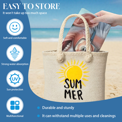 Whimsical Cartoon Grandpa Scooter Beach Towel, Cloud Soft Touch & High Water Absorbency, Multiple Length Sizes Bring Playful Comfort to Every Seaside Trip