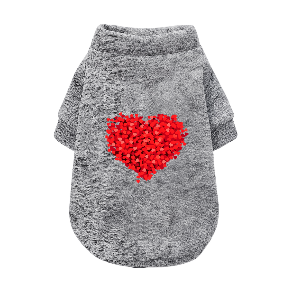 Glitter Red Heart Sweet White Dog Sweater