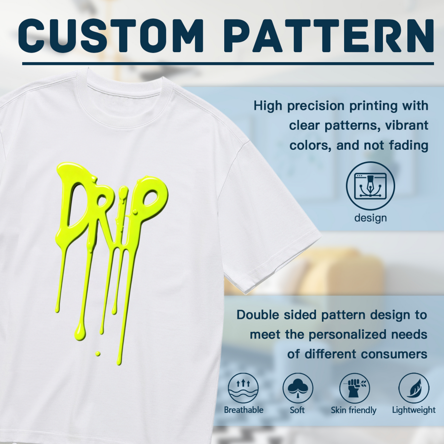Neon Green Drip Graffiti DRIP Letter Plus Size Women Printed T-Shirt
