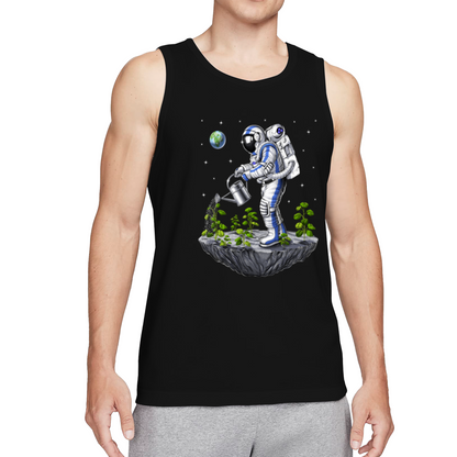 Surreal Space Astronaut Gardener Watering Plants Graphic Tank