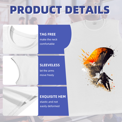 Watercolor Skydive Parachute Art Athletic Tank Top For Men