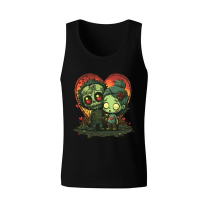 Gothic Zombie Couple Heart Dark Halloween Style Tank Top