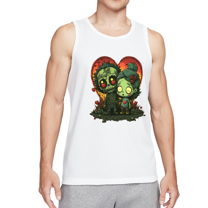 Gothic Zombie Couple Heart Dark Halloween Style Tank Top