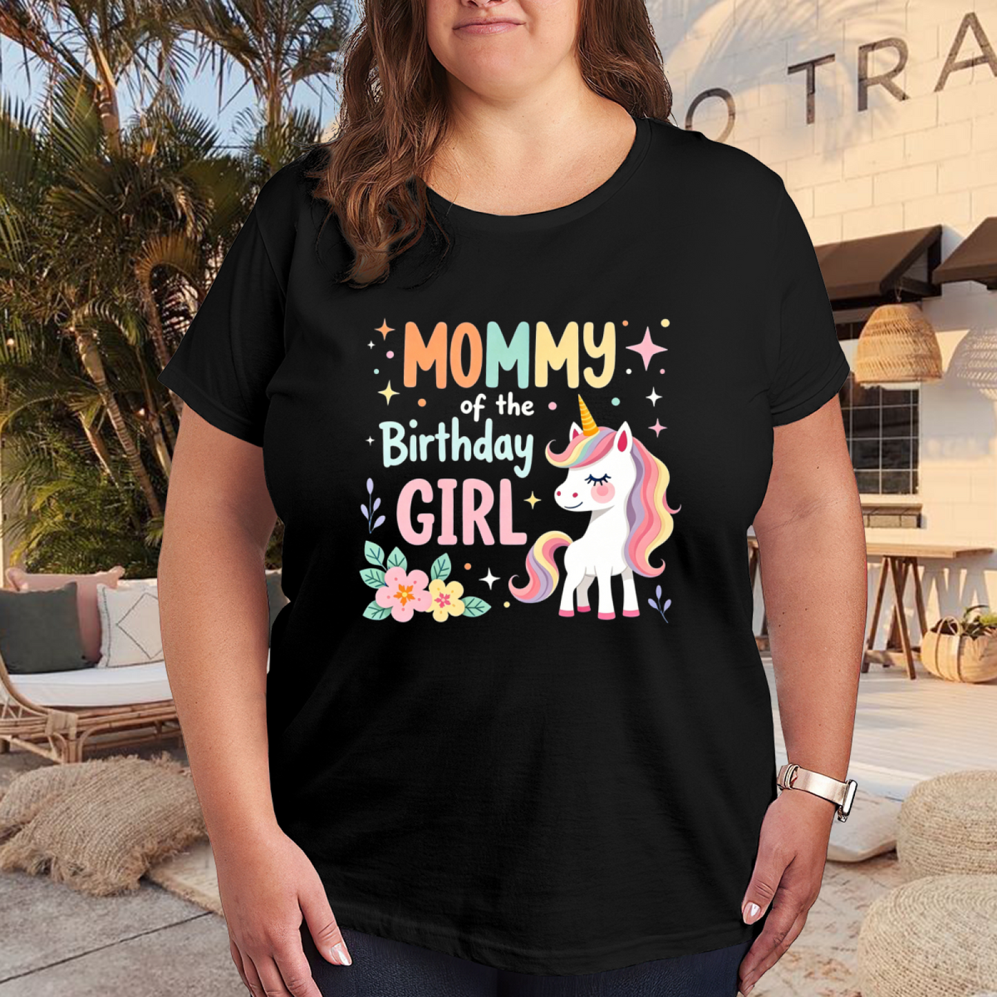 Mommy Of The Birthday Girl Unicorn Party T-Shirt