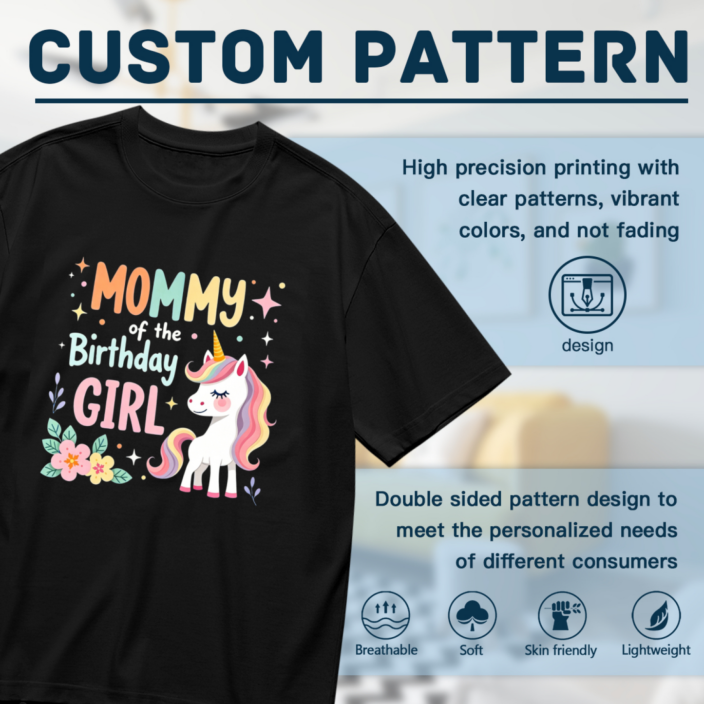 Mommy Of The Birthday Girl Unicorn Party T-Shirt