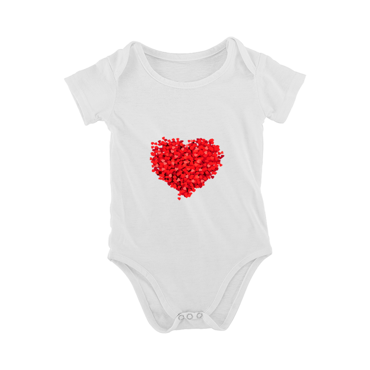Glitter Red Confetti Heart Stylish Black Infant Onesie