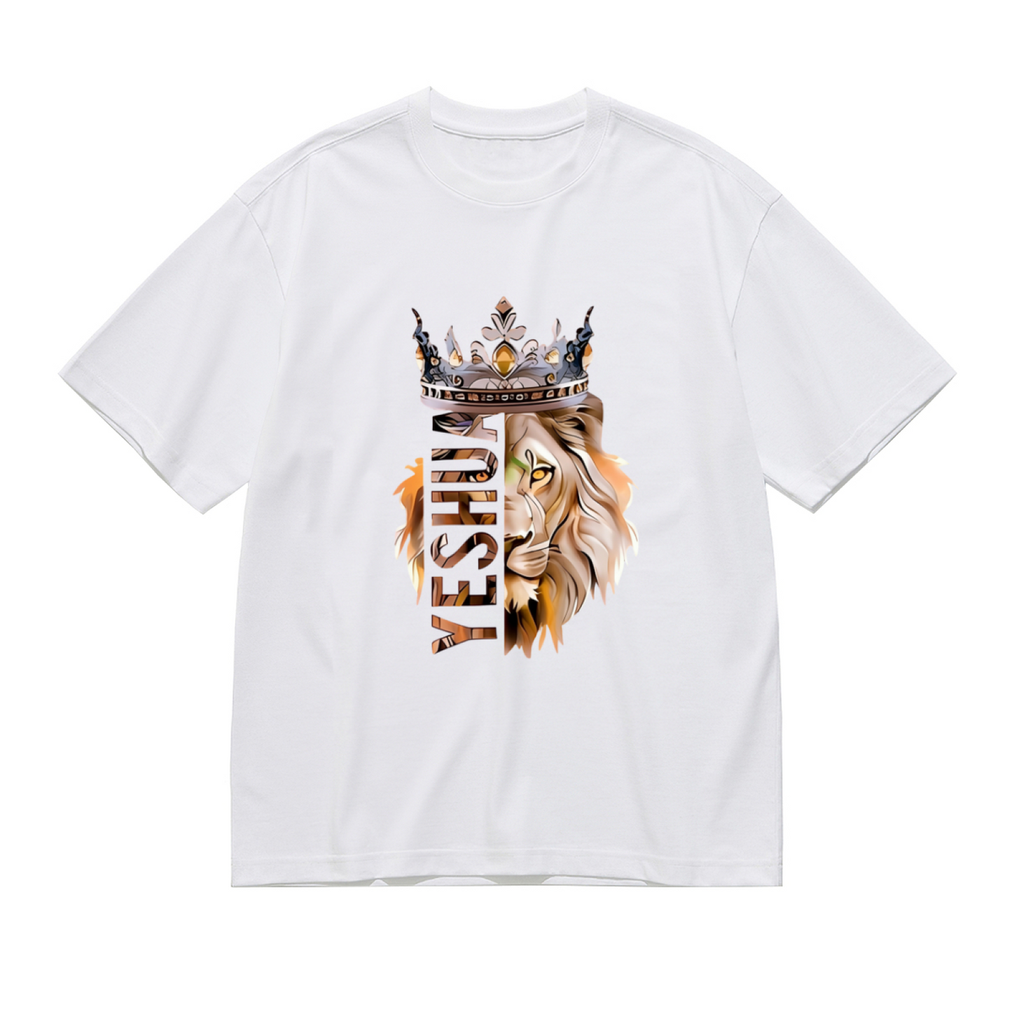 King Lion Crown Yeshua Christian Faith Plus Size Women Graphic Print T-Shirt