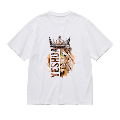 King Lion Crown Yeshua Christian Faith Plus Size Women Graphic Print T-Shirt