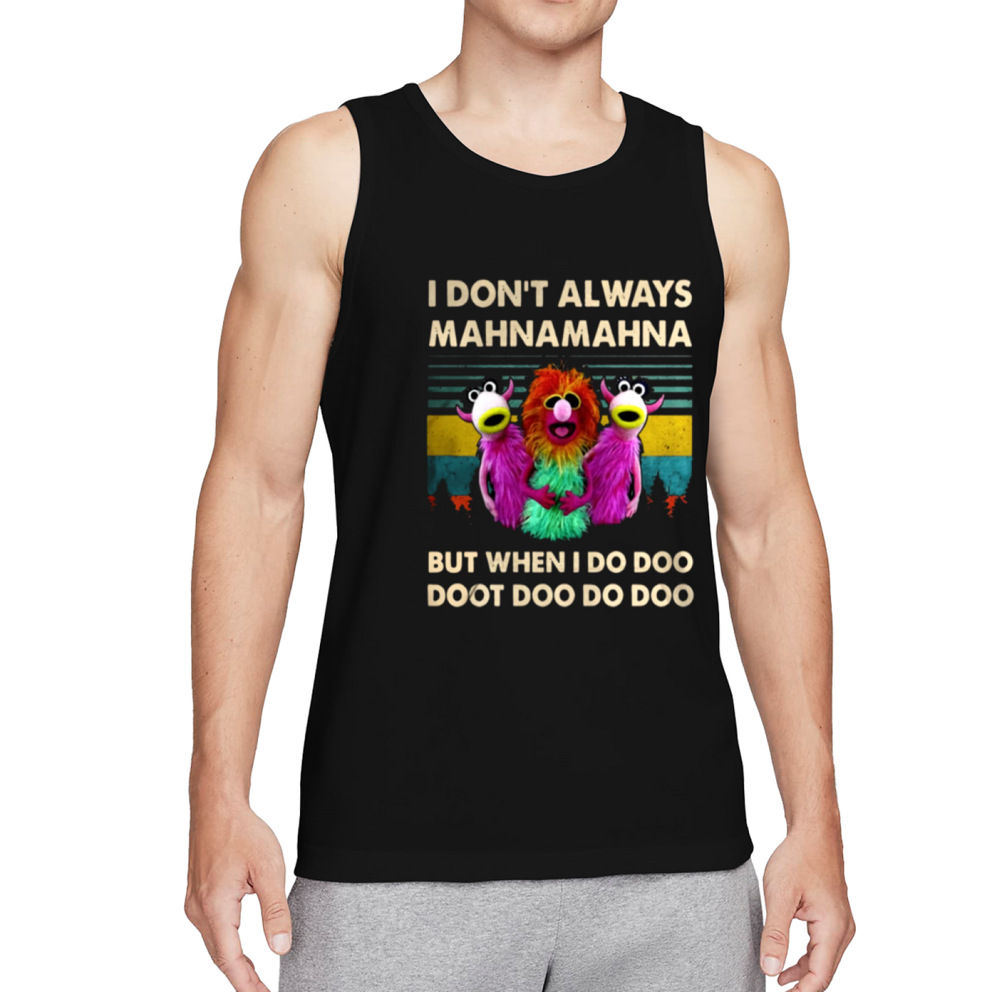 Vintage Mahna Mahna Muppet Retro Funny Graphic Men Sleeveless Tee