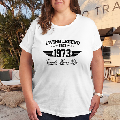 Living Legend Since 1973 Vintage Wing Graphic Plus Size Women Printed T-Shirt