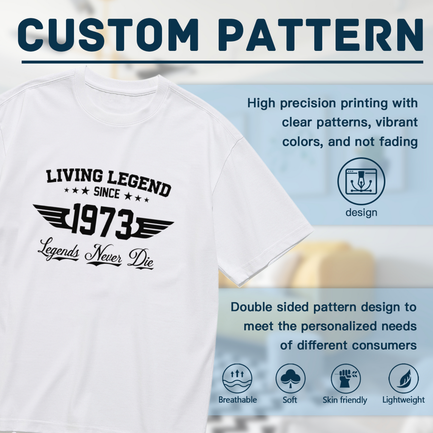 Living Legend Since 1973 Vintage Wing Graphic Plus Size Women Printed T-Shirt