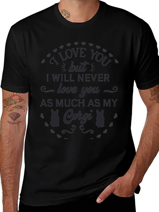 I Love My Corgi Graphic Tee - Black