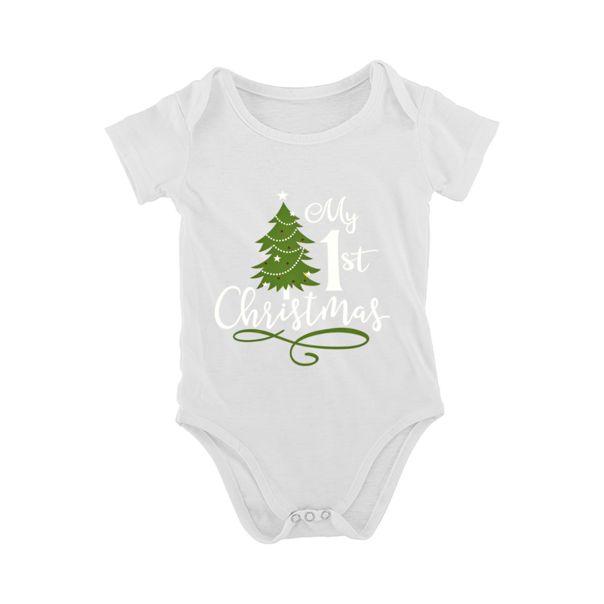 My 1st Christmas Cute Tree Black Baby Bodysuit