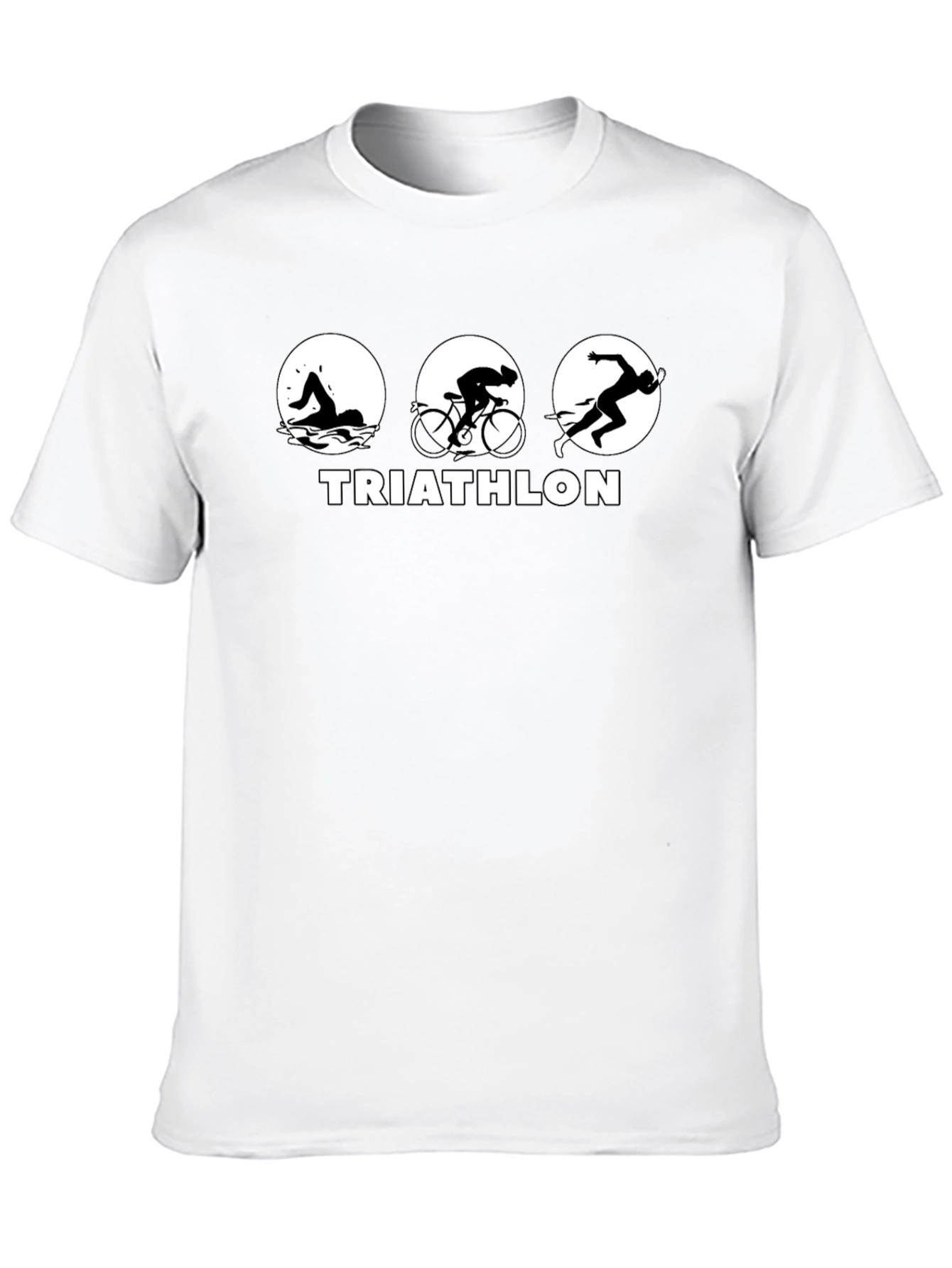 Triathlon Black T-Shirt - Swim Bike Run