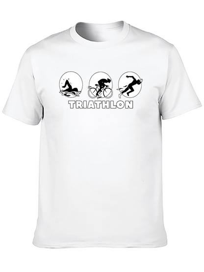 Triathlon Black T-Shirt - Swim Bike Run