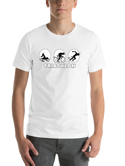 Triathlon Black T-Shirt - Swim Bike Run