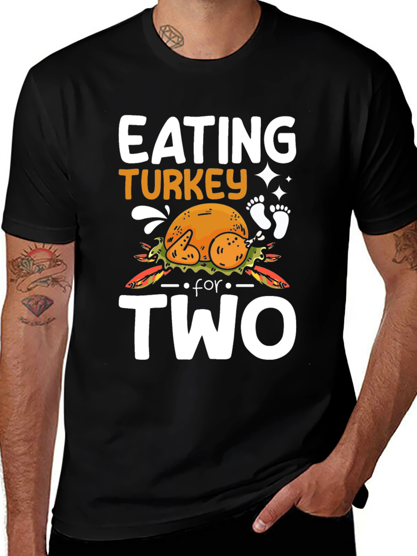 Eating Turkey For Two Thanksgiving Pregnancy T-Shirt