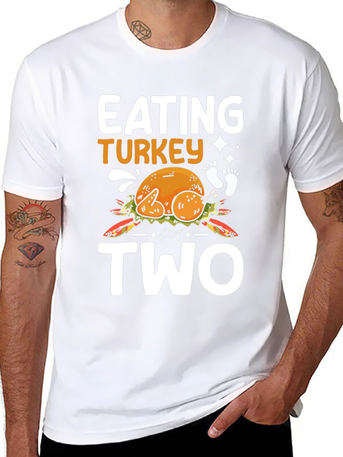 Eating Turkey For Two Thanksgiving Pregnancy T-Shirt
