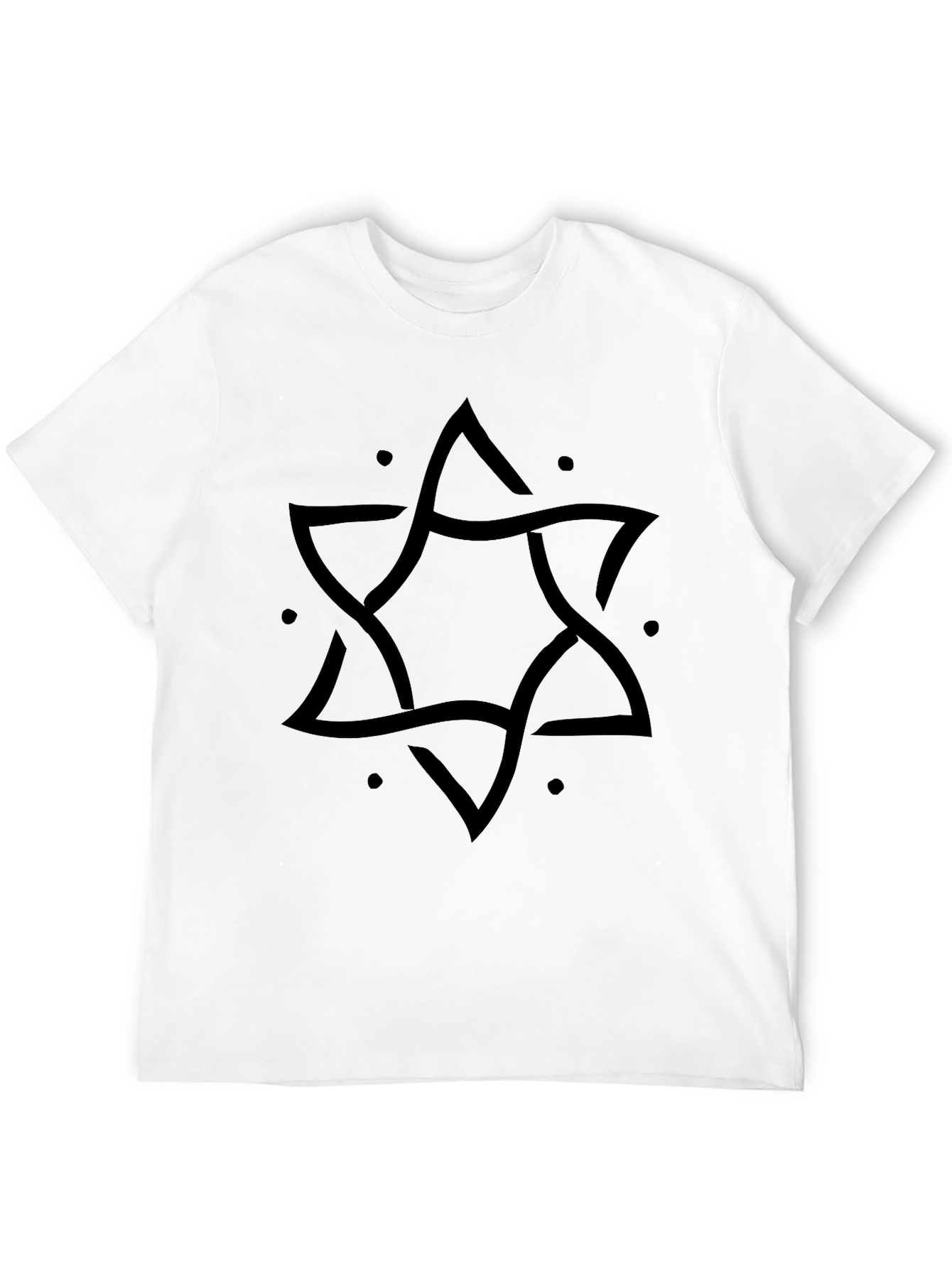 Geometric Star Graphic Tee - Modern Black T-Shirt