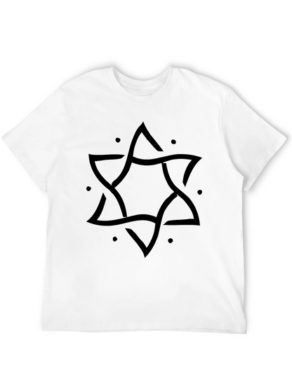 Geometric Star Graphic Tee - Modern Black T-Shirt